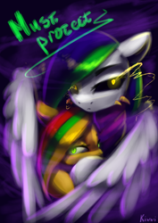 Size: 2480x3507 | Tagged: safe, artist:kiwwsplash, derpibooru import, oc, oc only, pegasus, pony, bust, duo, glowing eyes, hug, pegasus oc, signature, sombra eyes, wings