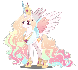 Size: 2000x1800 | Tagged: safe, artist:gihhbloonde, derpibooru import, princess celestia, alicorn, pony, alternate design, solo