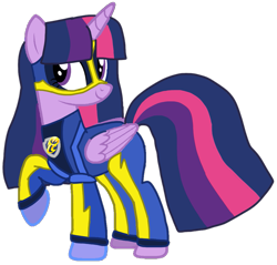 Size: 1001x957 | Tagged: safe, artist:徐詩珮, derpibooru import, twilight sparkle, twilight sparkle (alicorn), alicorn, series:sprglitemplight diary, series:sprglitemplight life jacket days, series:springshadowdrops diary, series:springshadowdrops life jacket days, alternate universe, base used, chase (paw patrol), clothes, female, mighty pups, paw patrol, simple background, solo, transparent background