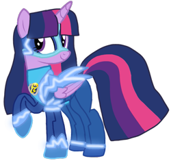 Size: 1013x954 | Tagged: safe, artist:徐詩珮, derpibooru import, twilight sparkle, twilight sparkle (alicorn), alicorn, series:sprglitemplight diary, series:sprglitemplight life jacket days, series:springshadowdrops diary, series:springshadowdrops life jacket days, alternate universe, base used, chase (paw patrol), clothes, female, mighty pups, paw patrol, simple background, solo, transparent background