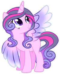 Size: 1974x2459 | Tagged: safe, artist:twinklecometyt, derpibooru import, oc, alicorn, pony, female, magical lesbian spawn, mare, offspring, parent:princess cadance, parent:twilight sparkle, parents:twidance, simple background, solo, transparent background