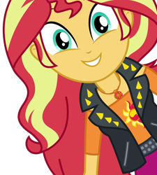 Size: 3034x3375 | Tagged: safe, artist:sketchmcreations, derpibooru import, sunset shimmer, better together, do it for the ponygram!, equestria girls, close-up, cute, female, geode of empathy, looking at you, magical geodes, shimmerbetes, simple background, smiling, solo, transparent background, vector