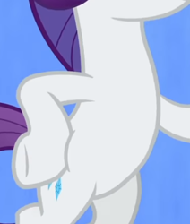 Size: 375x442 | Tagged: safe, derpibooru import, screencap, rarity, she's all yak, belly, bipedal, cropped, hoof on hip, pictures of bellies, rarity is a marshmallow, solo