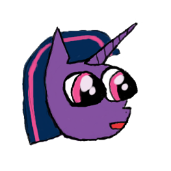 Size: 500x500 | Tagged: safe, artist:coldpon, derpibooru exclusive, derpibooru import, twilight sparkle, unicorn twilight, pony, unicorn, 1000 hours in ms paint, creepy, meme, simple background, solo, stare, transparent background, wat