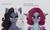 Size: 7440x4410 | Tagged: safe, artist:xsatanielx, derpibooru import, oc, oc only, oc:bounty blunter, oc:enya lunar eclipse, bat pony, pony, bat pony oc, bat wings, bust, female, mare, portrait, rcf community, wings