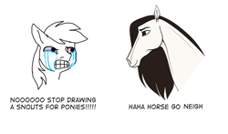 Size: 1307x771 | Tagged: safe, artist:moonhoek, derpibooru import, oc, oc:moon hoek, horse, pony, dialogue, gritted teeth, haha money printer go brrr, hoers, meme, simple background, white background