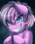 Size: 1424x1764 | Tagged: safe, artist:pridark, derpibooru import, oc, oc:deathwish, earth pony, pony, blue eyes, bust, chest fluff, commission, creepy, evil grin, grin, looking at you, portrait, scar, smiling, solo