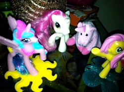 Size: 1024x765 | Tagged: safe, derpibooru import, fluttershy, princess celestia, sweetie belle (g3), alicorn, pegasus, pony, unicorn, g3.5, irl, photo, plushie, toy