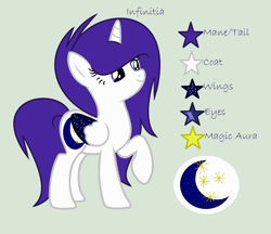 Size: 2488x2152 | Tagged: safe, artist:lominicinfinity, derpibooru import, oc, oc:infinitia, alicorn, pony, female, mare, reference sheet, simple background, two toned wings, wings