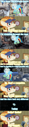 Size: 640x2785 | Tagged: safe, derpibooru import, rainbow dash, pegasus, pony, all bottled up, astronaut, dave the intern, david bowie, ryan george, song reference, space, space oddity, space station, text