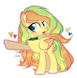 Size: 1966x2000 | Tagged: safe, artist:lazuli, derpibooru import, oc, oc only, pegasus, pony, blushing, choker, colored hooves, heart, looking back, open mouth, pegasus oc, raised hoof, simple background, solo, transparent background, wings