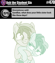 Size: 800x918 | Tagged: safe, artist:sintakhra, derpibooru import, coral currents, sandbar, pony, tumblr:studentsix, adorable face, brother and sister, cute, daaaaaaaaaaaw, female, filly, hug, male, older, sandabetes, siblings