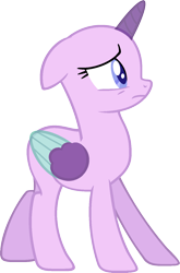 Size: 978x1481 | Tagged: safe, artist:pegasski, derpibooru import, oc, alicorn, pony, to change a changeling, alicorn oc, bald, base, eyelashes, frown, horn, simple background, smiling, solo, transparent background, two toned wings, wings, worried