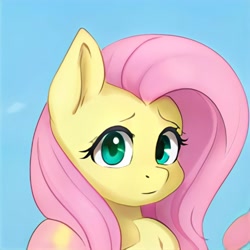 Size: 1024x1024 | Tagged: safe, artist:thisponydoesnotexist, derpibooru import, pony, bust, female, mare, neural network, not fluttershy, portrait, simple background, solo