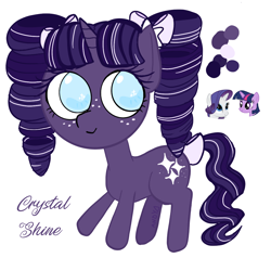 Size: 1080x1030 | Tagged: safe, artist:cailene, derpibooru import, rarity, twilight sparkle, oc, oc:crystal shine, pony, unicorn, female, lesbian, magical lesbian spawn, offspring, parent:rarity, parent:twilight sparkle, rarilight, shipping, simple background, solo, white background