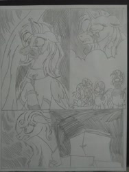 Size: 1944x2592 | Tagged: safe, artist:princebluemoon3, derpibooru import, fluttershy, rarity, starlight glimmer, zecora, oc, oc:princess mythic majestic, oc:queen galaxia, alicorn, pegasus, pony, unicorn, zebra, comic:the chaos within us, alicorn oc, angry, black and white, box, canterlot, canterlot castle, castle, chains, comic, commissioner:bigonionbean, crying, female, fusion, fusion:princess mythic majestic, fusion:queen galaxia, grayscale, horn, horrified, horror, imprisoned, mare, monochrome, sad, shocked, tears of pain, thought bubble, wings, writer:bigonionbean