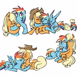 Size: 3000x3000 | Tagged: safe, artist:laya-21, derpibooru import, applejack, rainbow dash, earth pony, pegasus, pony, appledash, female, kissing, lesbian, shipping, simple background