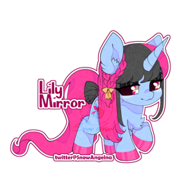 Size: 700x700 | Tagged: safe, artist:snow angel, derpibooru import, oc, oc only, oc:lily mirror, pony, unicorn, chest fluff, chibi, simple background, solo, watermark, white background