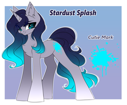 Size: 3643x3021 | Tagged: safe, artist:airiniblock, derpibooru import, oc, oc only, oc:stardust splash, pony, unicorn, commission, rcf community, reference sheet