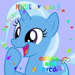 Size: 250x250 | Tagged: safe, artist:hopehollow, derpibooru import, trixie, pony, unicorn, female, happy, heart, icon, mare, purple background, simple background, smiling, solo, text