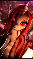 Size: 2160x3840 | Tagged: safe, artist:alcohors, derpibooru import, oc, oc:lovers, alicorn, bat pony, bat pony alicorn, pony, 3d, bat wings, horn, solo, wings