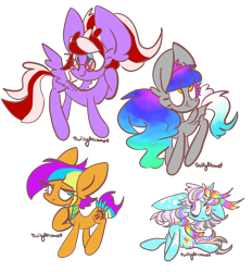 Size: 842x906 | Tagged: safe, artist:twilightcomet, derpibooru import, oc, oc only, oc:autumn equinox, oc:flicker flash, oc:ruby perl, bat pony, earth pony, pegasus, pony, bat pony oc, bat wings, bedroom eyes, earth pony oc, female, hooves to the chest, looking up, mare, pegasus oc, raised hoof, simple background, smiling, transparent background, wings