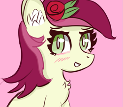 Size: 837x733 | Tagged: safe, artist:samy_creamyberry, derpibooru import, roseluck, earth pony, pony, female, simple background, solo