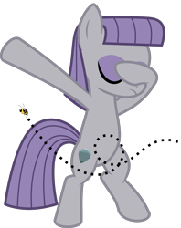 Size: 1598x2013 | Tagged: safe, artist:wissle, derpibooru import, edit, maud pie, bee, earth pony, insect, pony, .svg available, dab, eyes closed, female, mare, pun, simple background, svg, transparent background, vector, visual pun