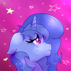 Size: 5000x5000 | Tagged: safe, artist:nedemai, derpibooru import, oc, oc only, unicorn, crying, sad, solo, stars