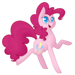 Size: 500x500 | Tagged: safe, artist:breadcipher, derpibooru import, pinkie pie, earth pony, pony, colored pupils, female, mare, open mouth, simple background, solo, transparent background