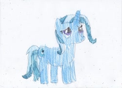 Size: 1280x930 | Tagged: safe, artist:slainetheartist, derpibooru import, trixie, pony, unicorn, colored pencil drawing, female, mare, pencil drawing, solo, traditional art