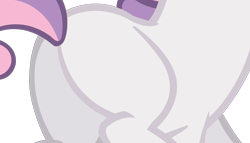 Size: 1502x862 | Tagged: safe, artist:anonymous, derpibooru import, edit, edited screencap, screencap, sweetie belle, blank flank, butt, butt only, simple background, solo, sweetie butt, transparent background