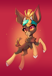 Size: 1513x2199 | Tagged: safe, artist:confetticakez, derpibooru import, shanty goat, goat, them's fightin' herds, bandana, chest fluff, cloven hooves, community related, cute, horns, simple background, solo