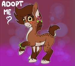 Size: 900x800 | Tagged: safe, artist:zobaloba, derpibooru import, oc, deer, deer pony, earth pony, original species, pony, adoptable, adoption, adopts, advertisement, auction, contest, contest entry, full body, raffle, solo