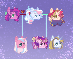 Size: 1000x808 | Tagged: safe, artist:orphicdove, derpibooru import, clear sky, prince blueblood, princess amore, princess cadance, alicorn, earth pony, pegasus, pony, unicorn, solo