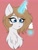 Size: 1536x2048 | Tagged: safe, artist:pearl123_art, derpibooru import, oc, oc only, oc:pearl, pony, unicorn, bust, chest fluff, eyelashes, female, food, glowing horn, horn, ice cream, ice cream cone, magic, mare, pink background, simple background, solo, telekinesis, unicorn oc