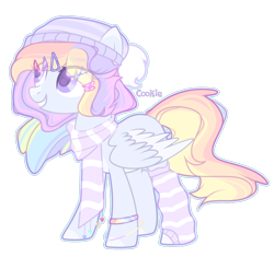 Size: 1920x1805 | Tagged: safe, artist:lazuli, derpibooru import, oc, oc only, pegasus, pony, bracelet, clothes, commission, grin, hat, jewelry, pegasus oc, scarf, simple background, smiling, socks, solo, striped socks, transparent background, wings, ych result