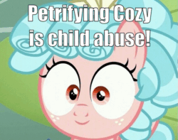 Size: 567x446 | Tagged: safe, derpibooru import, edit, edited screencap, screencap, cozy glow, pegasus, pony, marks for effort, argument in the comments, cozy glow drama, cozy glow is best facemaker, cozybetes, cropped, cute, debate in the comments, drama, faic, freckles, op is a cuck, op started shit, that is my fetish, tl;dr in the comments, truth