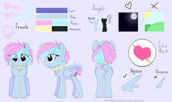 Size: 1920x1136 | Tagged: safe, artist:shinningblossom12, derpibooru import, oc, oc only, oc:shinning blossom, pegasus, pony, choker, eye clipping through hair, female, heart, mare, pegasus oc, reference sheet, wings