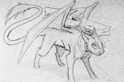 Size: 1280x846 | Tagged: safe, artist:gratiel, derpibooru import, oc, oc only, oc:kelvin, shadewing, sketch, solo, traditional art