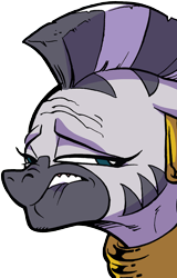 Size: 726x1135 | Tagged: safe, artist:andypriceart, derpibooru import, edit, idw, zecora, spoiler:comic89, cringing, cropped, faic, lip bite, season 10, simple background, solo, transparent background