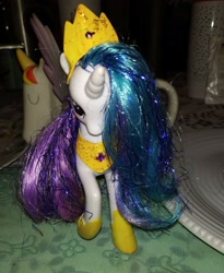 Size: 1500x1826 | Tagged: safe, artist:wrath-marionphauna, derpibooru import, princess celestia, crown, custom, handmade, irl, jewelry, photo, regalia, solo, toy