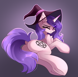 Size: 3138x3093 | Tagged: safe, artist:airiniblock, derpibooru import, oc, oc only, oc:orchid moon, pony, unicorn, chest fluff, clothes, commission, ear fluff, hat, horn, rcf community, unicorn oc