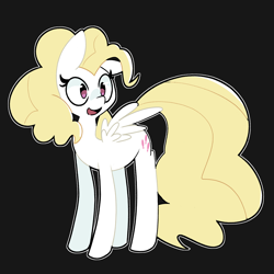 Size: 2200x2200 | Tagged: safe, artist:kindakismet, derpibooru import, surprise, pegasus, pony, g1, adoraprise, black background, cute, female, high res, mare, open mouth, simple background, solo