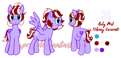 Size: 2644x1263 | Tagged: safe, artist:twilightcomet, derpibooru import, oc, oc only, oc:ruby perl, pegasus, pony, female, mare, pegasus oc, reference sheet, simple background, solo, transparent background, wings