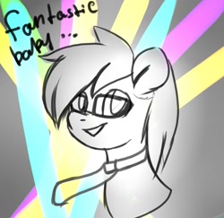 Size: 1500x1460 | Tagged: artist needed, source needed, safe, derpibooru import, oc, oc only, oc:silver bristle, earth pony, pony, digital art, disco, glasses, male, necktie, simple, simple background, smiling, stallion