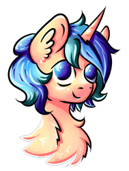 Size: 2550x3375 | Tagged: safe, artist:coco-drillo, derpibooru import, oc, oc:dex, pony, unicorn, bust, chest fluff, colourful, ear fluff, horn, male, messy mane, portrait, simple background, stallion, transparent background, unicorn oc