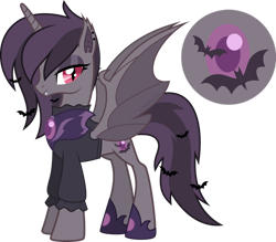 Size: 1280x1120 | Tagged: safe, artist:limedazzle, derpibooru import, oc, oc:midnight vision, alicorn, bat pony, bat pony alicorn, pony, bat wings, female, horn, mare, simple background, solo, transparent background, wings