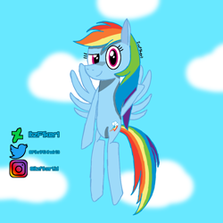 Size: 1000x1000 | Tagged: safe, artist:itzf1ker1, derpibooru import, rainbow dash, pegasus, pony, solo