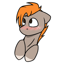 Size: 800x800 | Tagged: safe, artist:jellysiek, derpibooru import, oc, oc only, oc:carmel, pegasus, pony, blushing, looking up, simple background, solo, transparent background
